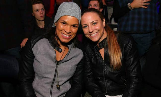 Amanda Nunes and Nina Ansaroff during an event in 2015