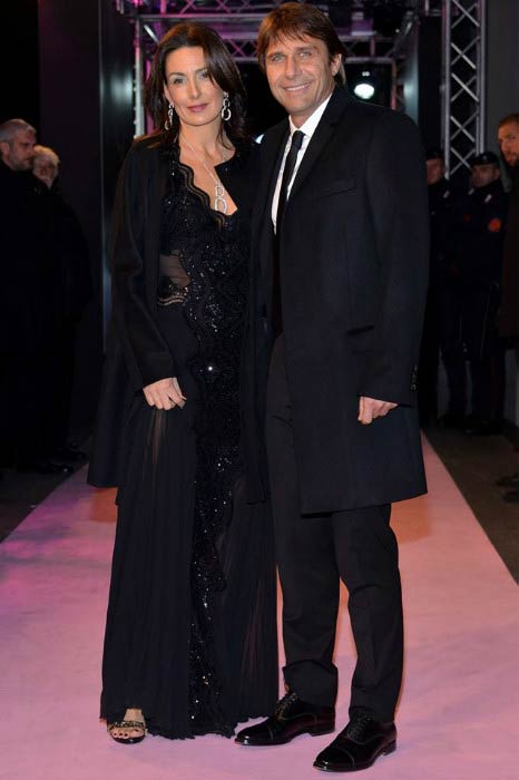 Antonio Conte and Elisabetta Muscarello at the Gazzetta Sports Awards in 2015