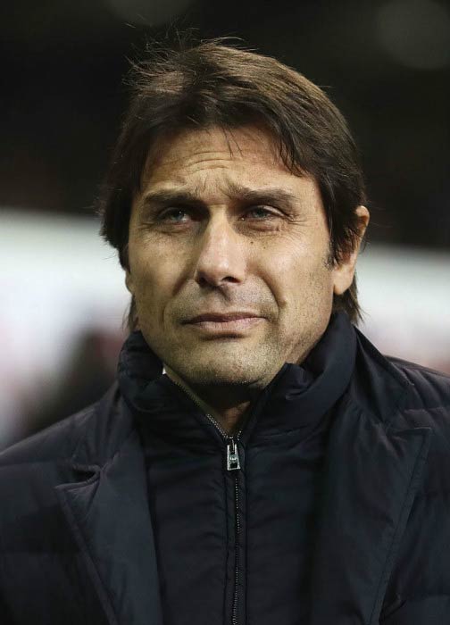 Antonio Conte at the Tottenham Hotspur and Chelsea match in January 2017 in London