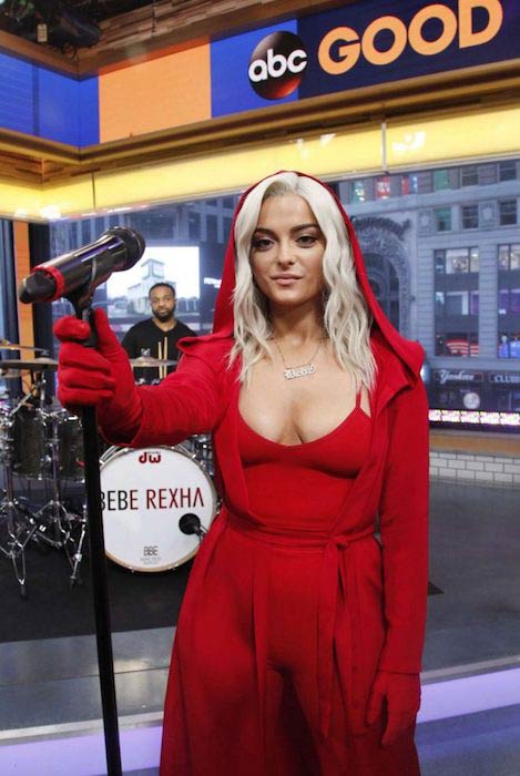 Bebe Rexha performs at Good Morning America in January 2017