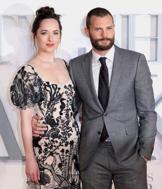 Dakota Johnson and Jamie Dornan at the UK premiere of Fifty Shades Darker in February 2017