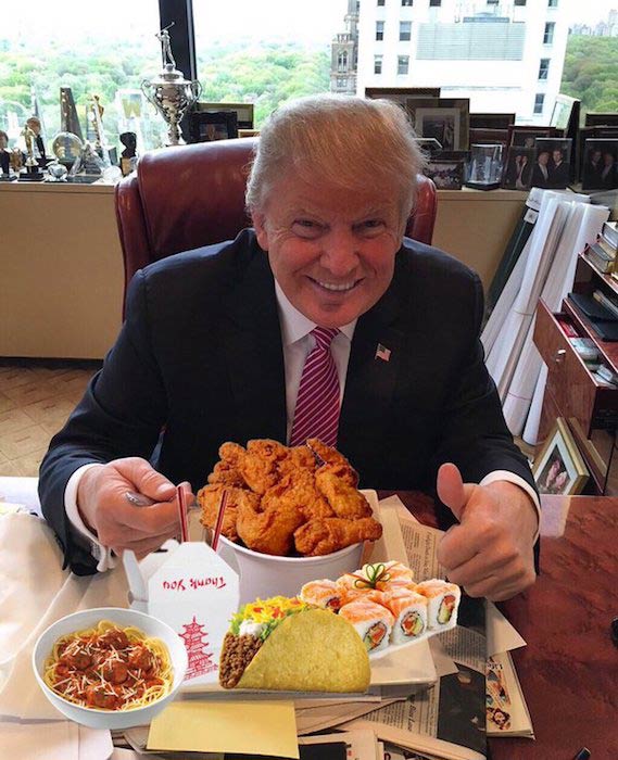 Donald Trump eating food