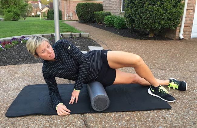 Erin Oprea foam rolling