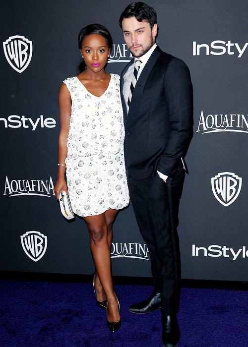 Jack Falahee and Aja Naomi King at the InStyle Golden Globe After Party