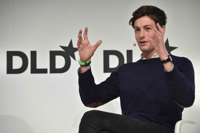 Joshua Kushner interacts with audience at the DLD Conference in Munich in February 2015