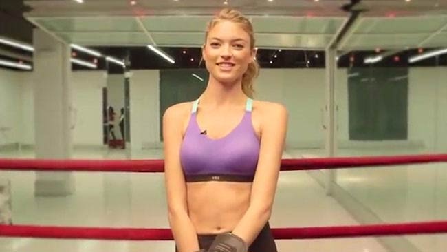 Martha Hunt in the boxing ring