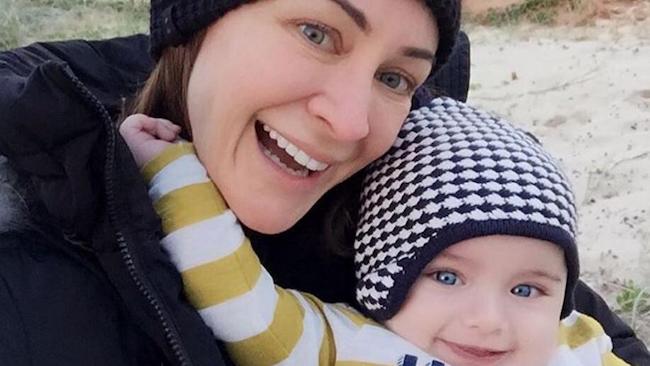 Michelle Bridges with baby Axel