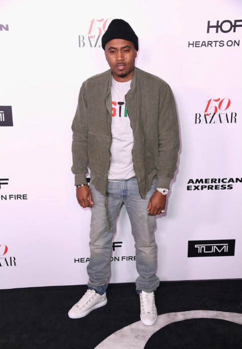Nas at the Harper’s Bazaar celebration of the 150 Most Fashionable Women in January 2017