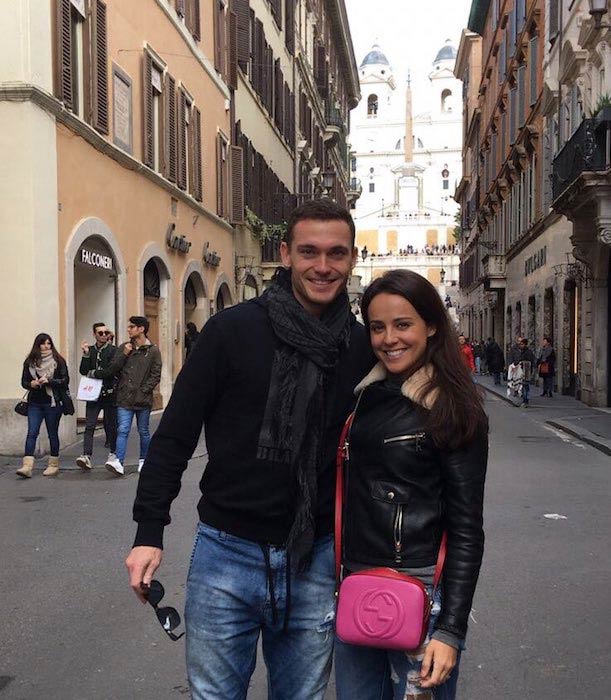 Polly Parsons and husband Thomas Vermaelen on Valentine's Day on February 14 2017