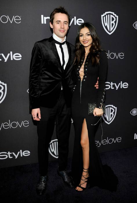 Reeve Carney and Victoria Justice at the 73rd Annual Golden Globe Awards Post-Party in January 2017