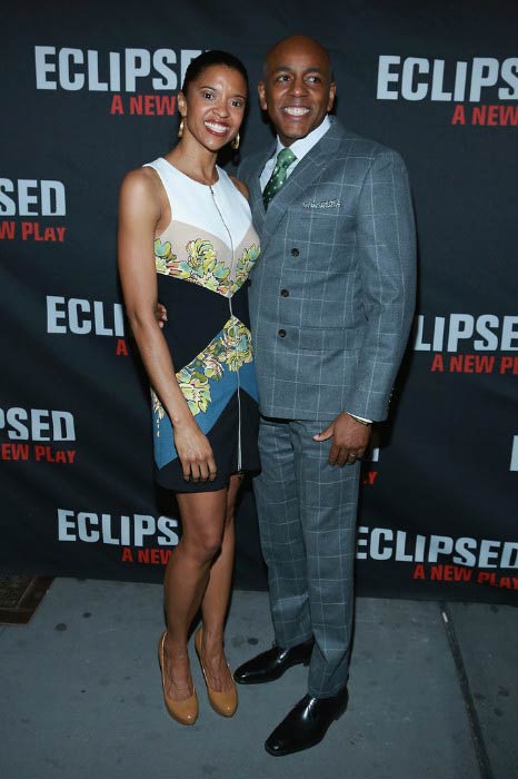 Renee Elise Goldsberry and Alexis Johnson at the Eclipsed Broadway opening night in March 2016