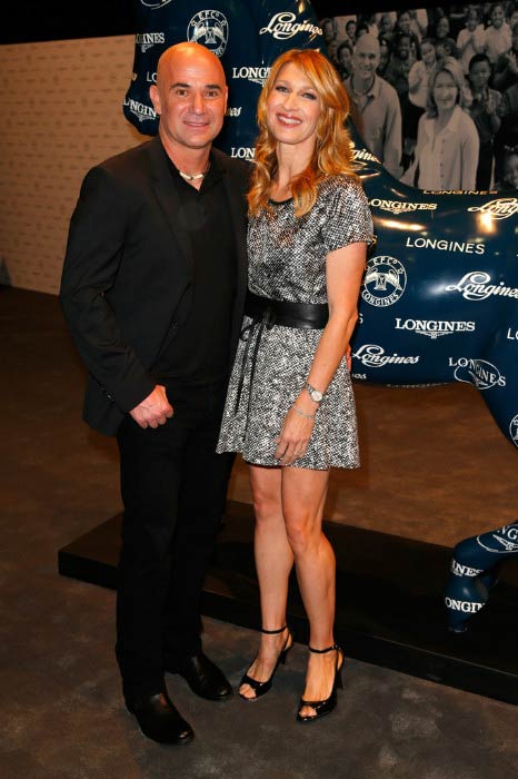 Steffi Graf and Andre Agassi at the Longines Los Angeles Masters event in September 2014