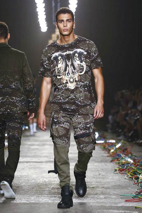 Younes Bendjima at the Marcelo Burlon show during Milan Fashion Week in February 2016