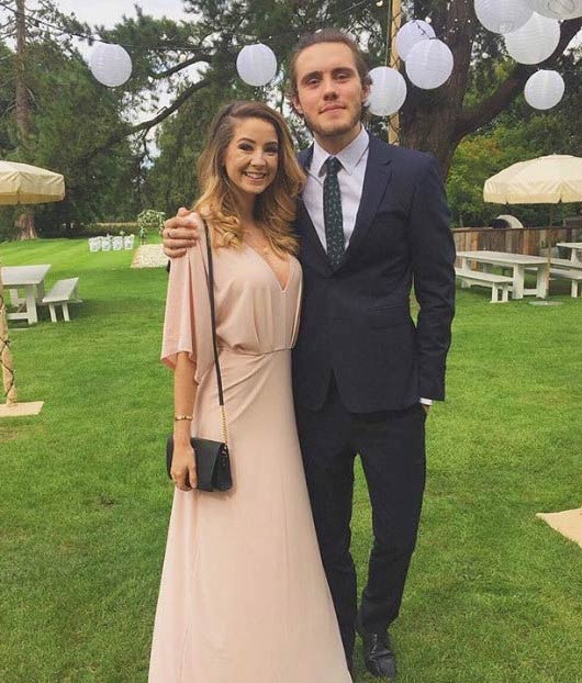 Alfie Deyes and Zoe Sugg at the Tanya Burr and Jim Chapman’s wedding in September 2015