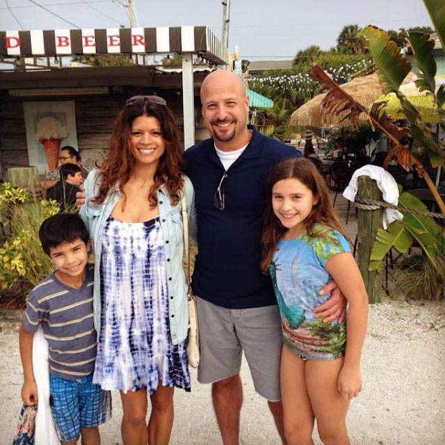 Andrea Navedo with husband and her two children