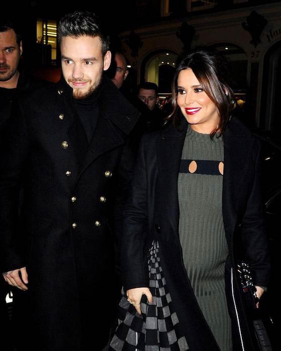 Cheryl Cole with baby bump and Liam Payne at a Christmas concert