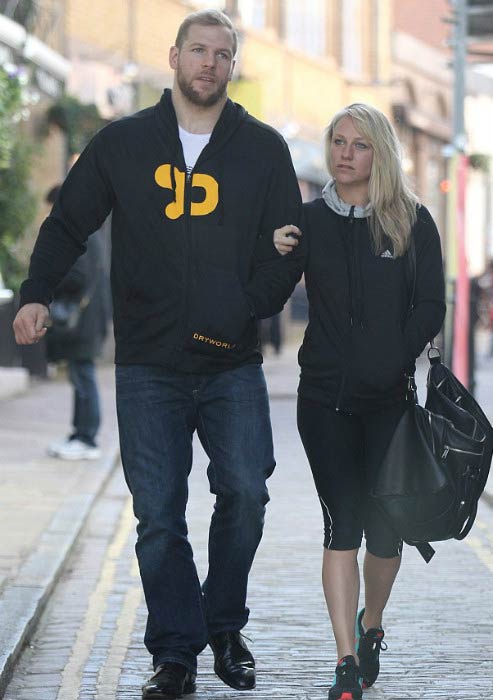 Chloe Madeley and James Haskell after leaving a gym in London in March 2015