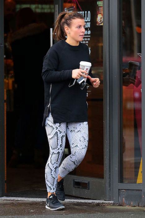 Coleen Rooney grabbed a Costa Coffee cup on the go in Wilmslow Cheshire on December 30, 2016