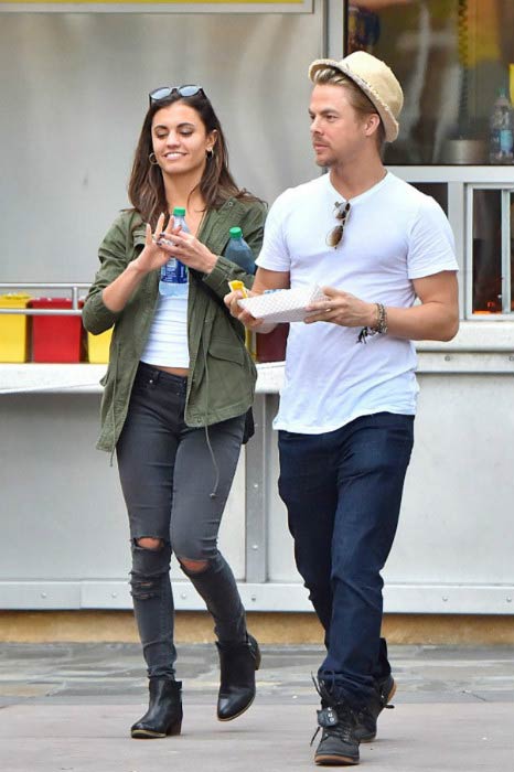 Derek Hough and Hayley Erbert at the Disneyland in April 2016