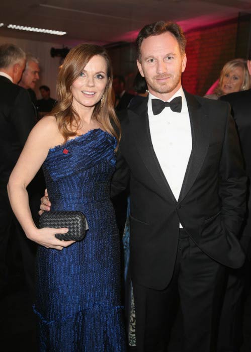 Geri Halliwell and Christian Horner at the pre-dinner reception for the Prince's Trust Invest in Futures Gala Dinner in February 2016