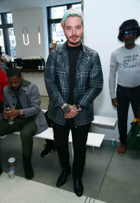 J Balvin at the EFM Engineered For Motion Autumn/Winter 2017 Runway Show in January 2017