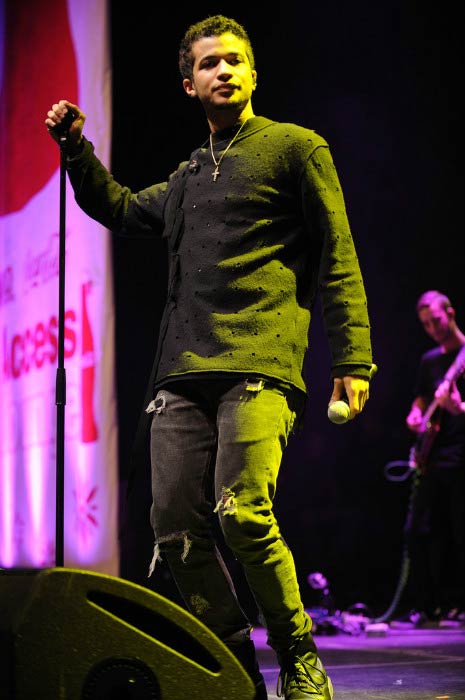 Jordan Fisher performing during Z100's Jingle Ball Event in December 2016