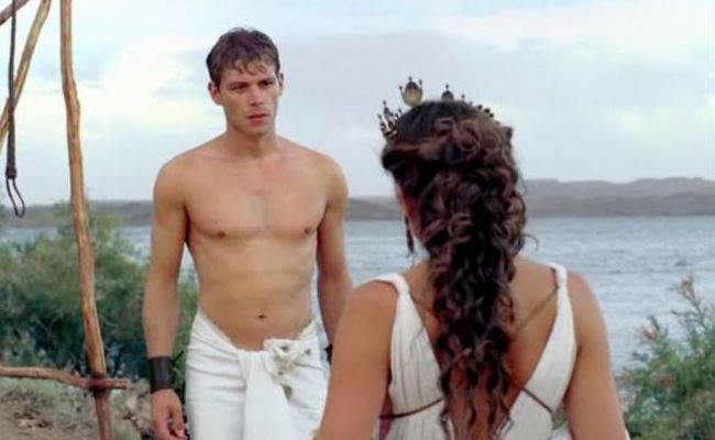 Joseph Morgan shirtless in a still from The Vampire Diaries