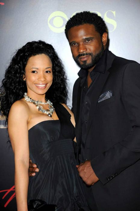 Karrine Steffans and Darius McCrary at the CBS network event