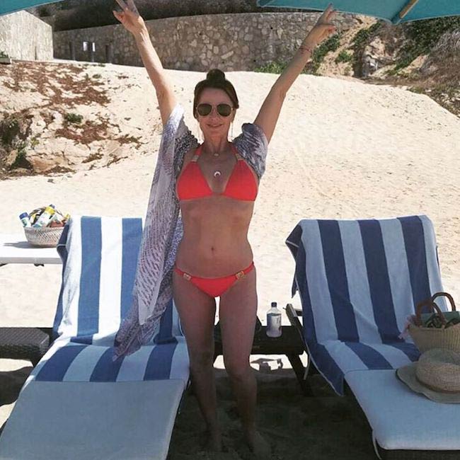 Kyle Richards in swimsuit during a vacation in Cabo, Mexico in 2016