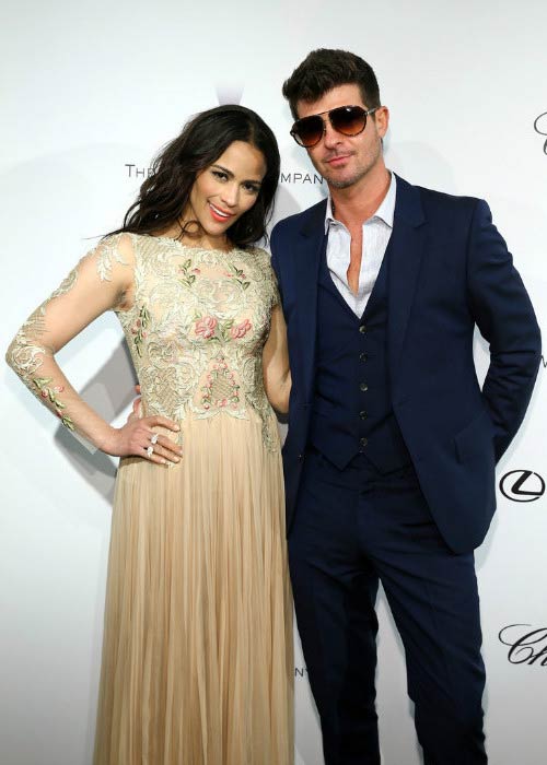 Paula Patton and Robin Thicke at The Weinstein Company Party in May 2013 in Cannes, France