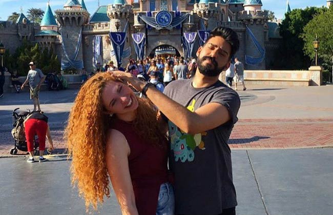 Rahul Kohli and Yasmin in a social media post in July 2016