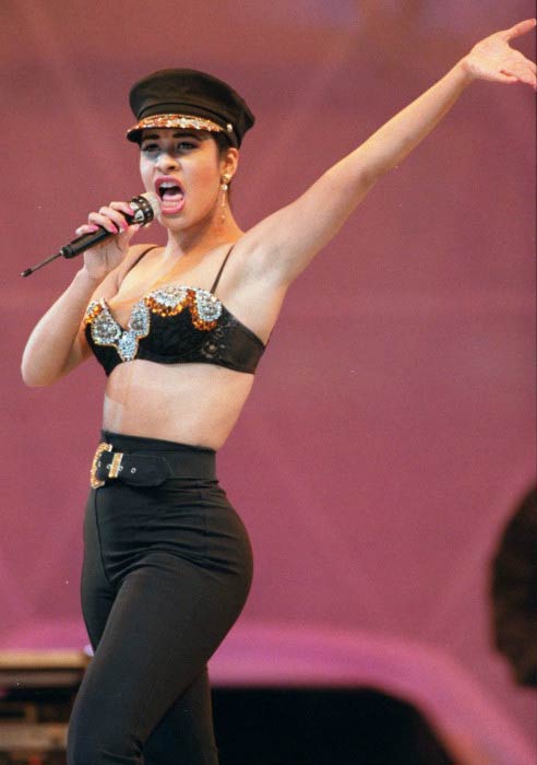 Selena Quintanilla performing at a concert