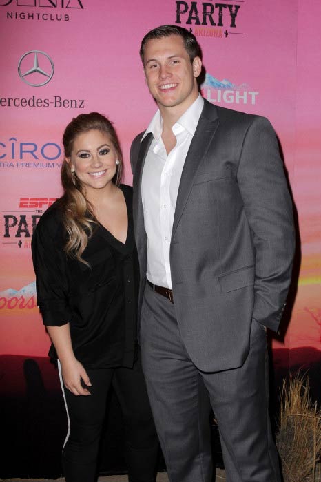 Shawn Johnson and Andrew East at the ESPN the Party in January 2015