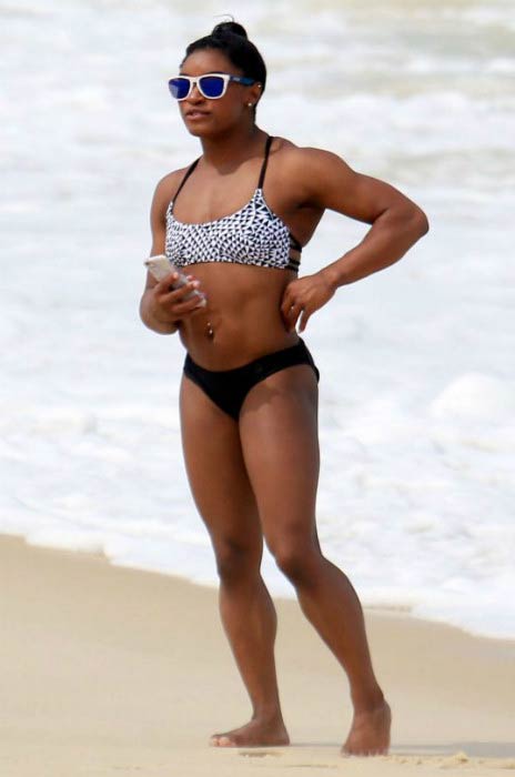 Simone Biles at the Rio de Janeiro beach in August 2016