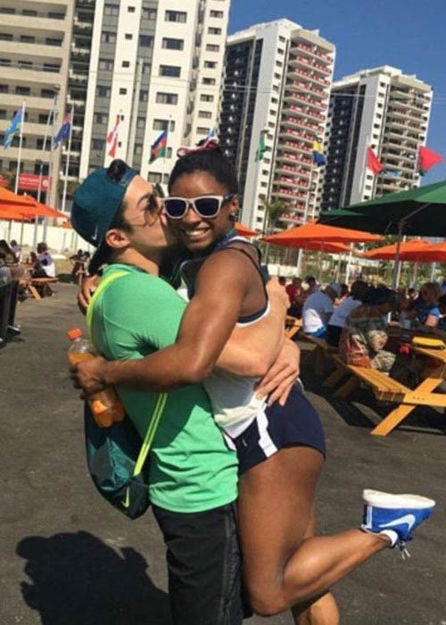 Simone Biles and Arthur Mariano in a social media picture in August 2016