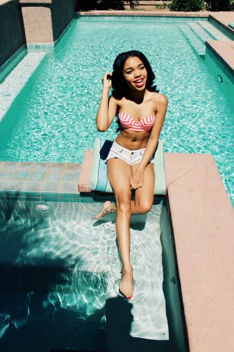 Teala Dunn spending time poolside in 2014