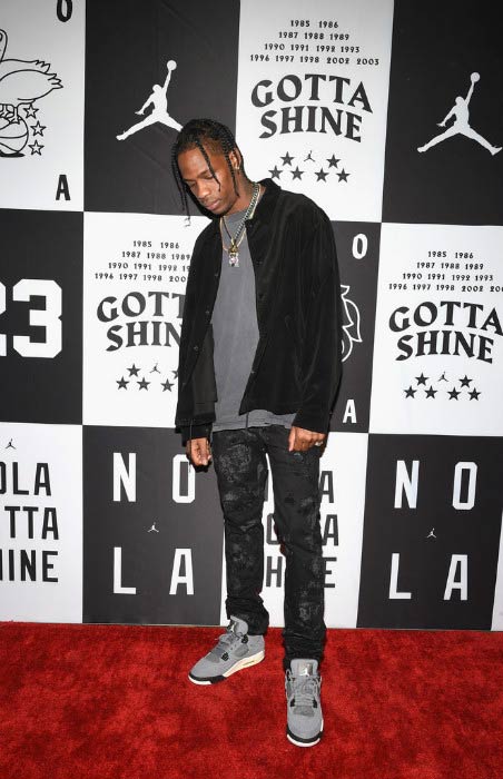 Travis Scott at the Jordan Brand: All-Star Party in February 2017