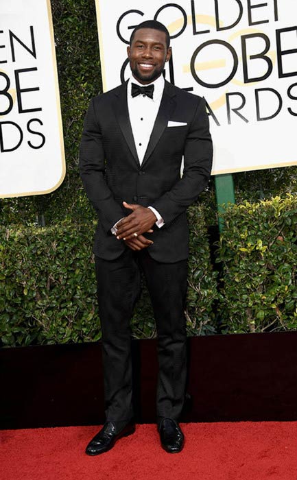 Trevante Rhodes at the 2017 Golden Globe Awards