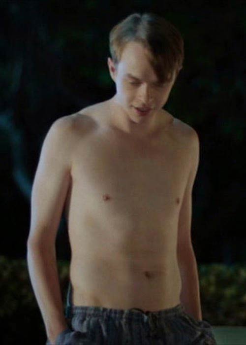 Dane DeHaan shirtless in a scene from “Life After Beth” in 2014