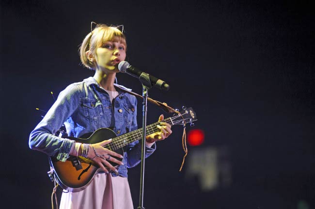 Grace VanderWaal performing at the WE Day in March 2017