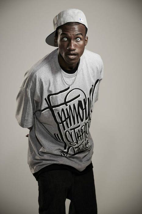 Hopsin poses for a photoshoot for his label Funk Volume in 2013