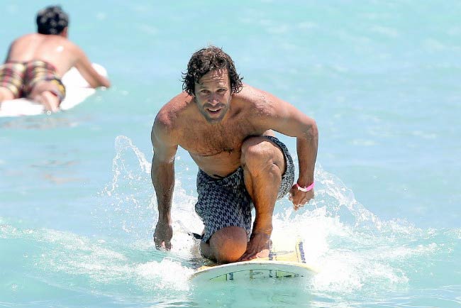 Jack Johnson surfing in Oahu in August 2014