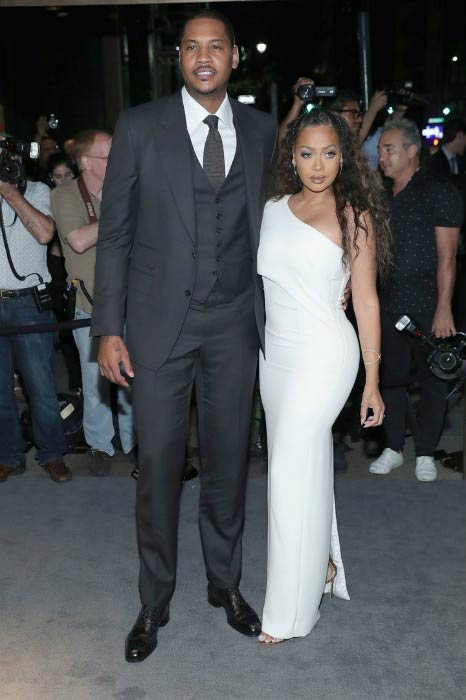 La La Anthony and Carmelo Anthony at the Tom Ford fashion show during New York Fashion Week in September 2016