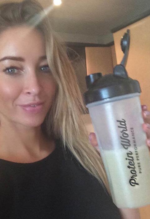 Lauren Pope with the Protein World shake