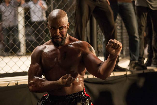 Michael Jai White training for a fighting scene