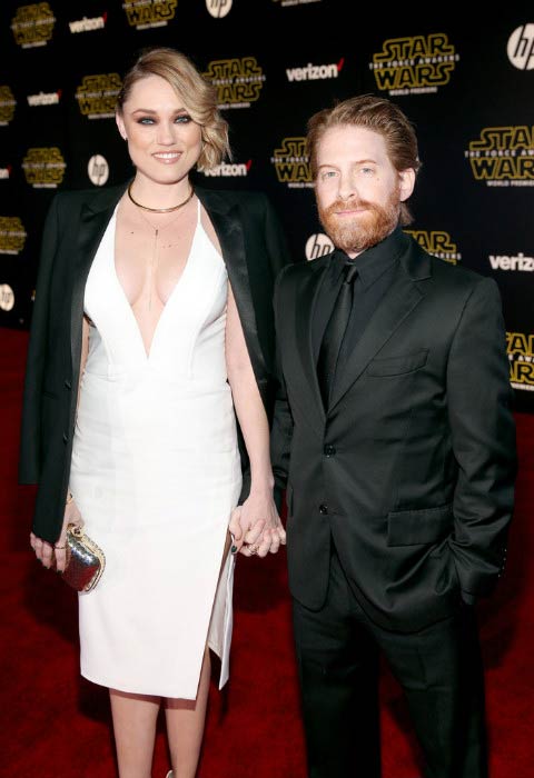 Seth Green and Clare Grant at the World Premiere of “Star Wars: The Force Awakens” in December 2015