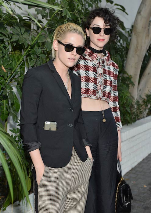 St. Vincent and Kristen Stewart during the CFDA Vogue Fashion Fund Show in LA on October 27, 2016