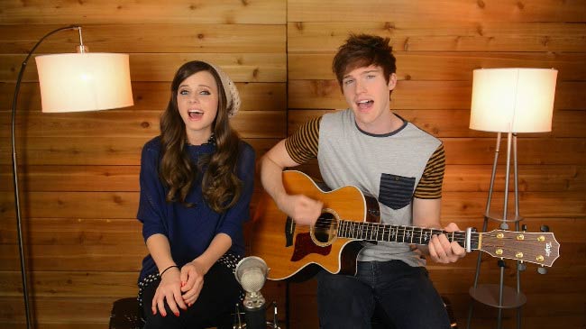 Tiffany Alvord and boyfriend Tanner Patrick in a still from a YouTube video in 2014