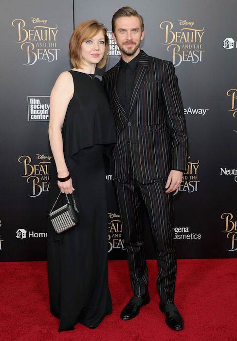 Dan Stevens with wife Susie Hariet for the New York screening of Beauty and the Beast in March 2017