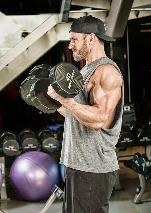 Don Saladino exercising in the gym